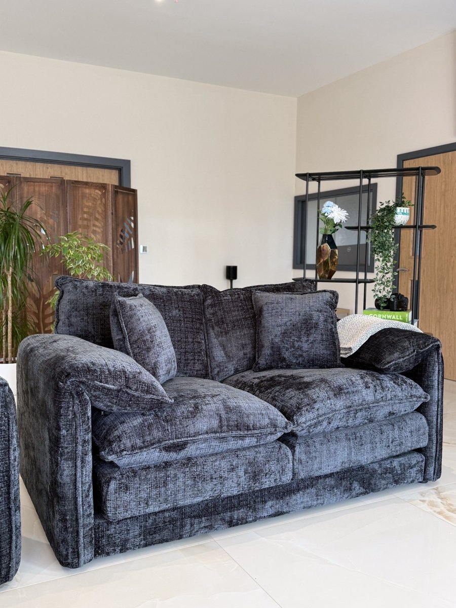 Solaya Sofa Black 2 Seater - Comfort Furniture