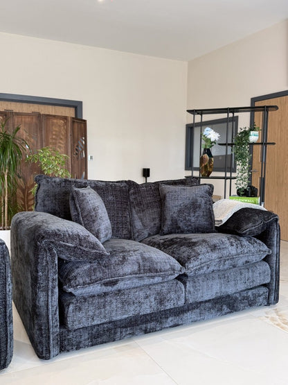 Solaya Sofa Black 2 Seater - Comfort Furniture