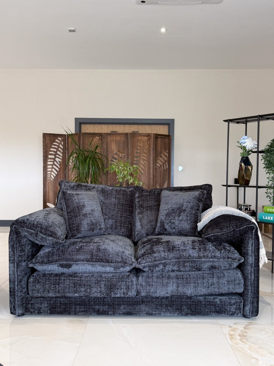 Solaya Sofa Black 2 Seater - Comfort Furniture