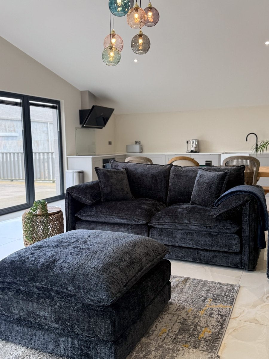 Solaya Sofa Black 3 Seater - Comfort Furniture