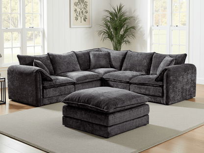 Solaya Sofa Black Large Corner - Comfort Furniture