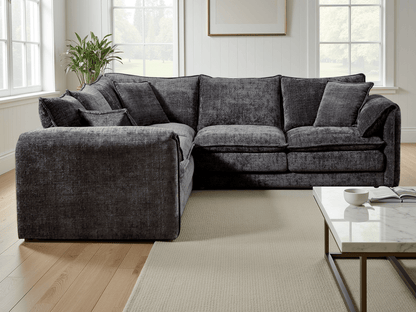 Solaya Sofa Black Large Corner - Comfort Furniture