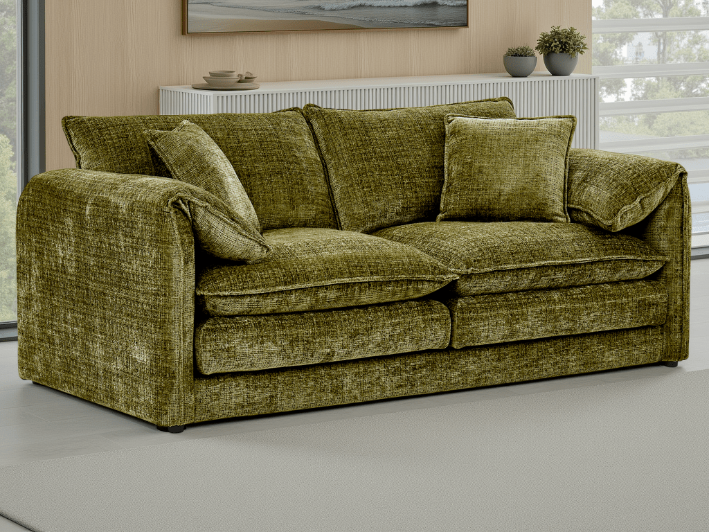 Solaya Sofa Green 3 Seater - Comfort Furniture