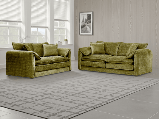 Solaya Sofa Green 3+2 Set – Contemporary Green Sofa Suite | Comfort Furniture