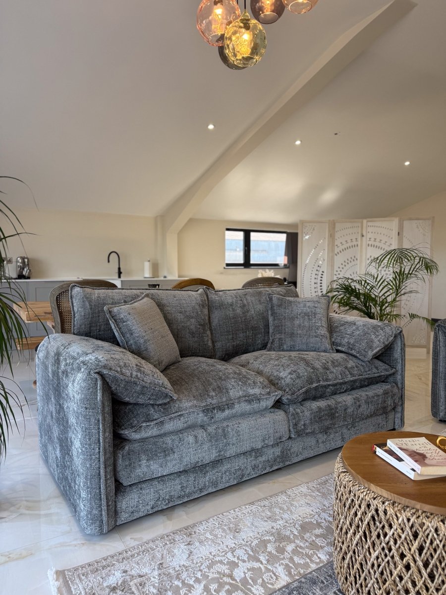 Solaya Sofa Grey 3 Seater - Comfort Furniture