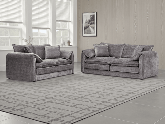 Solaya Sofa Grey 3+2 Set – Modern Fabric 3+2 Sofa Suite | Comfort Furniture