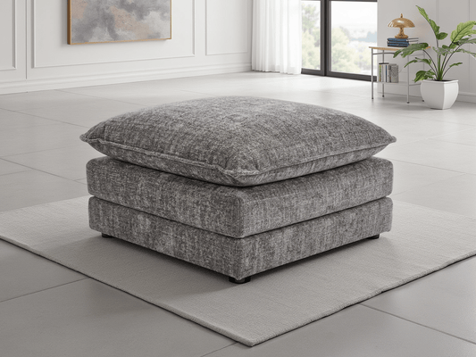 Solaya Sofa Grey Footstool - Comfort Furniture