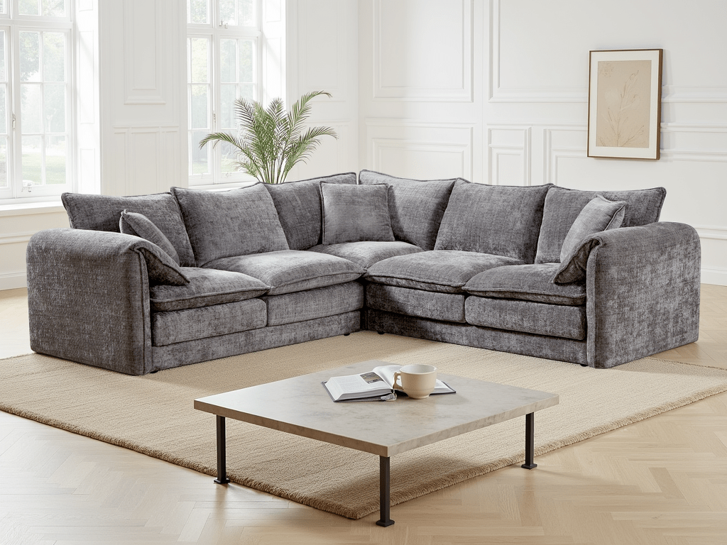 Solaya Sofa Grey Large Corner - Comfort Furniture