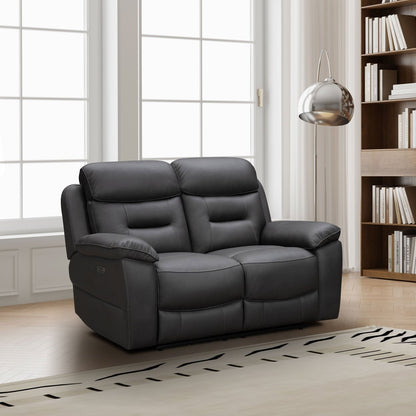 Spencer 2 Seater Power Recliner Sofa – Charcoal Fabric - Comfort Furniture