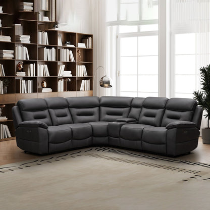 Spencer Corner Power Recliner Sofa – Charcoal Fabric - Comfort Furniture