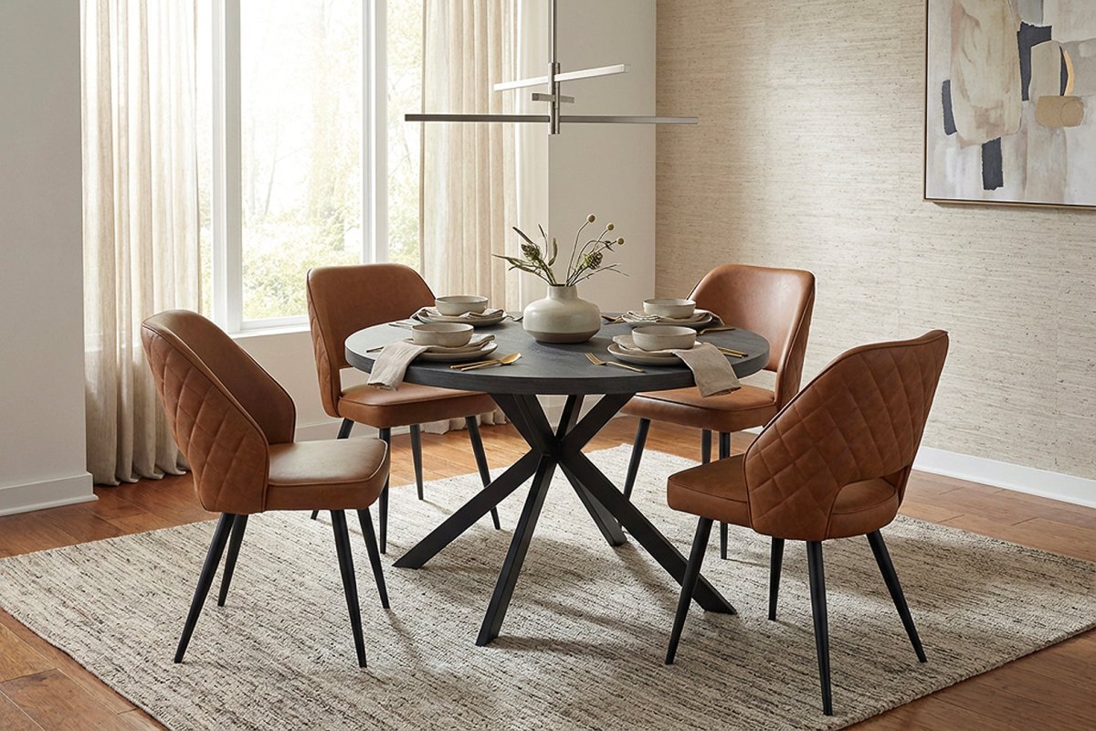 Sutton Dining Chair – Tan PU Leather - Comfort Furniture