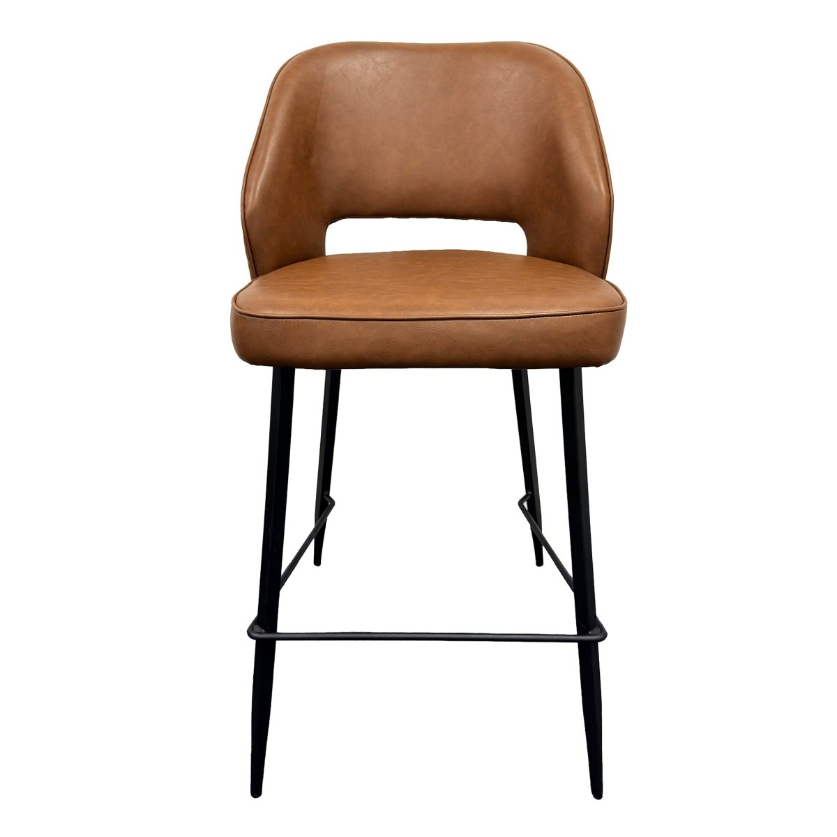 Sutton Medium Height Bar Stool – Tan PU Leather - Comfort Furniture