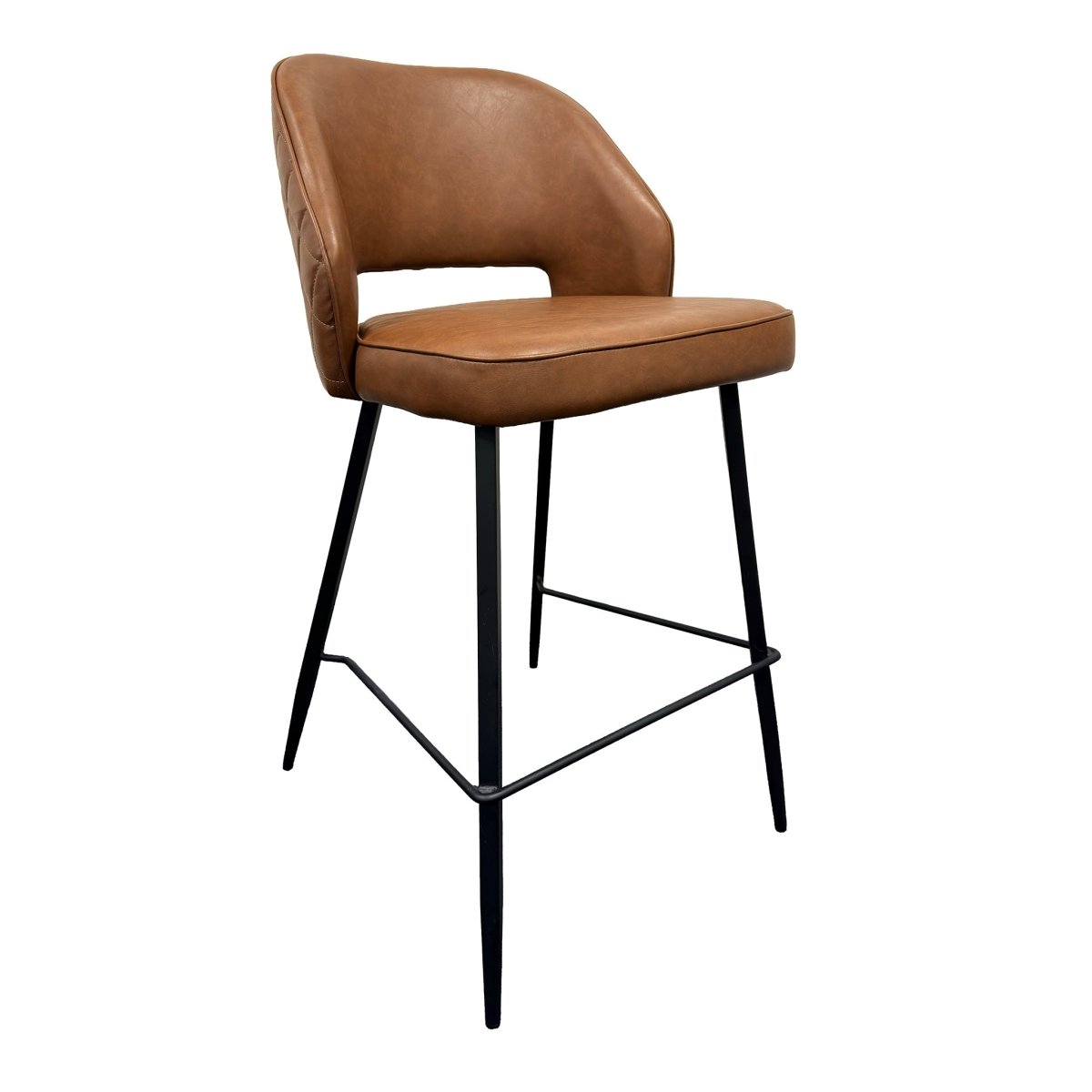 Sutton Medium Height Bar Stool – Tan PU Leather - Comfort Furniture