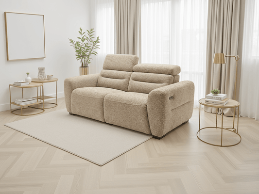 Tokyo Electric Recliner Beige 3 Seater - Comfort Furniture