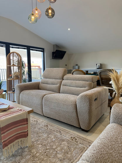 Tokyo Electric Recliner Beige 3 Seater - Comfort Furniture