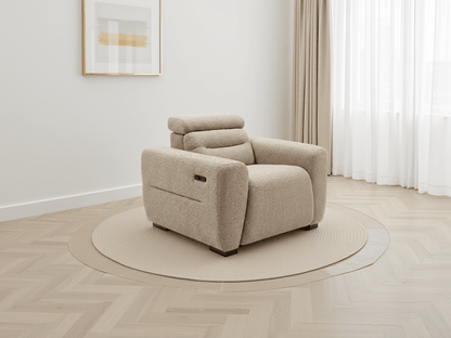 Tokyo Electric Recliner Beige Armchair - Comfort Furniture
