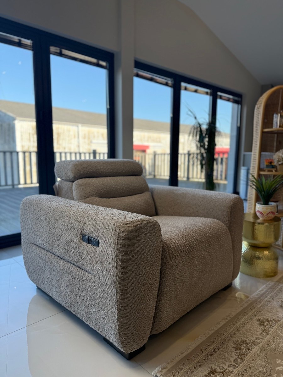 Tokyo Electric Recliner Beige Armchair - Comfort Furniture