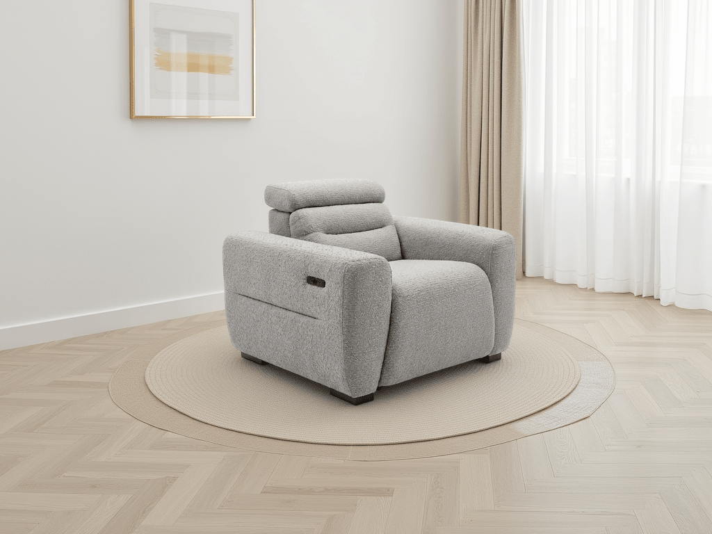 Tokyo Electric Recliner Grey Armchair - Comfort Furniture