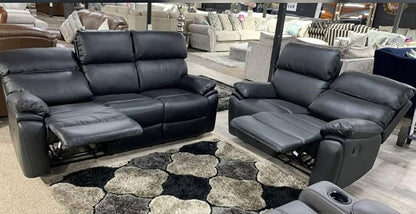 Valencia Leather Sofa Manual Recliner - Comfort Furniture
