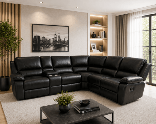Vancouver Corner Sofa in Black – L-Shape Corner Sofa | Comfort Furniture