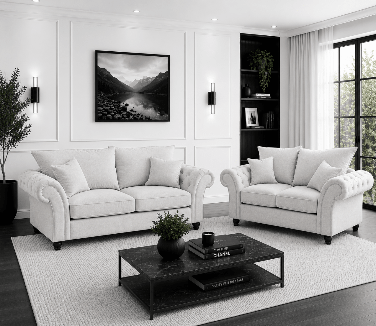 Windsor Sofa Set Collection in Cream – 3+2, 4 Seater & Armchair | Comfort Furniture
