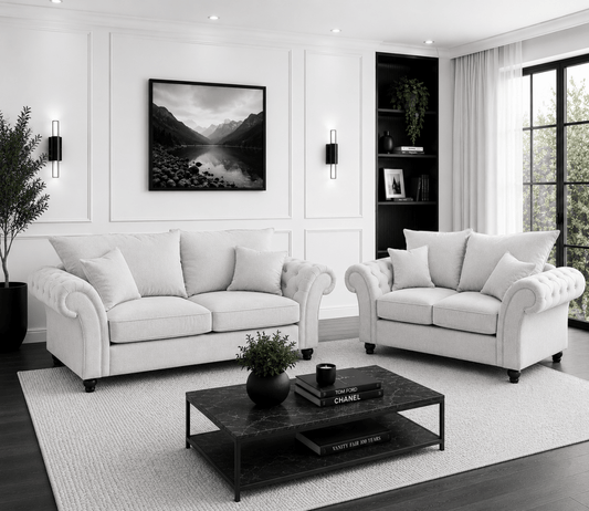 Windsor Sofa Set Collection in Cream – 3+2, 4 Seater & Armchair | Comfort Furniture