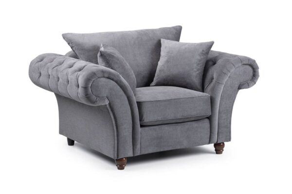 Windsor Sofa Set – 3+2 Suite in Grey Fabric | Comfort Furniture