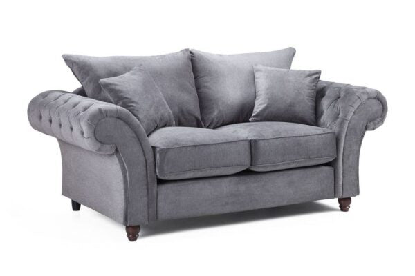 Windsor Sofa Set – Grey Fabric Option Lifestyle View | Comfort Furniture