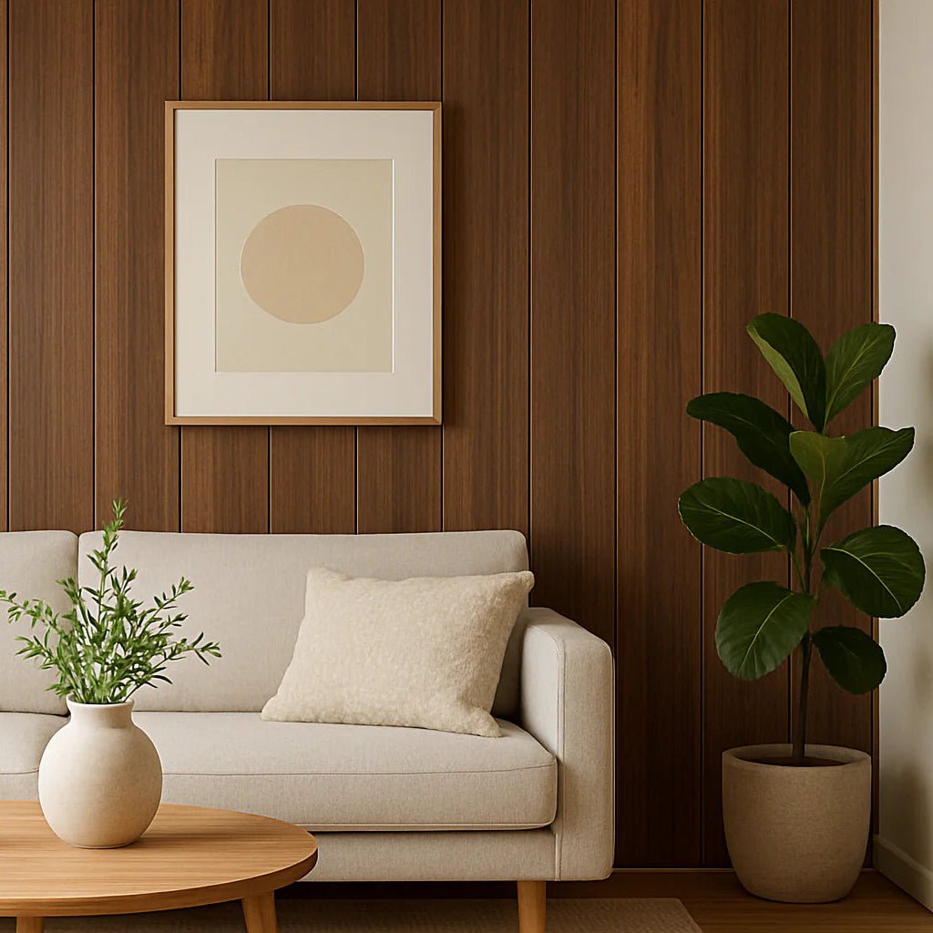 WPC Wood Effect Flat Style Wall Panels (5 Panels/Box) - Comfort Furniture