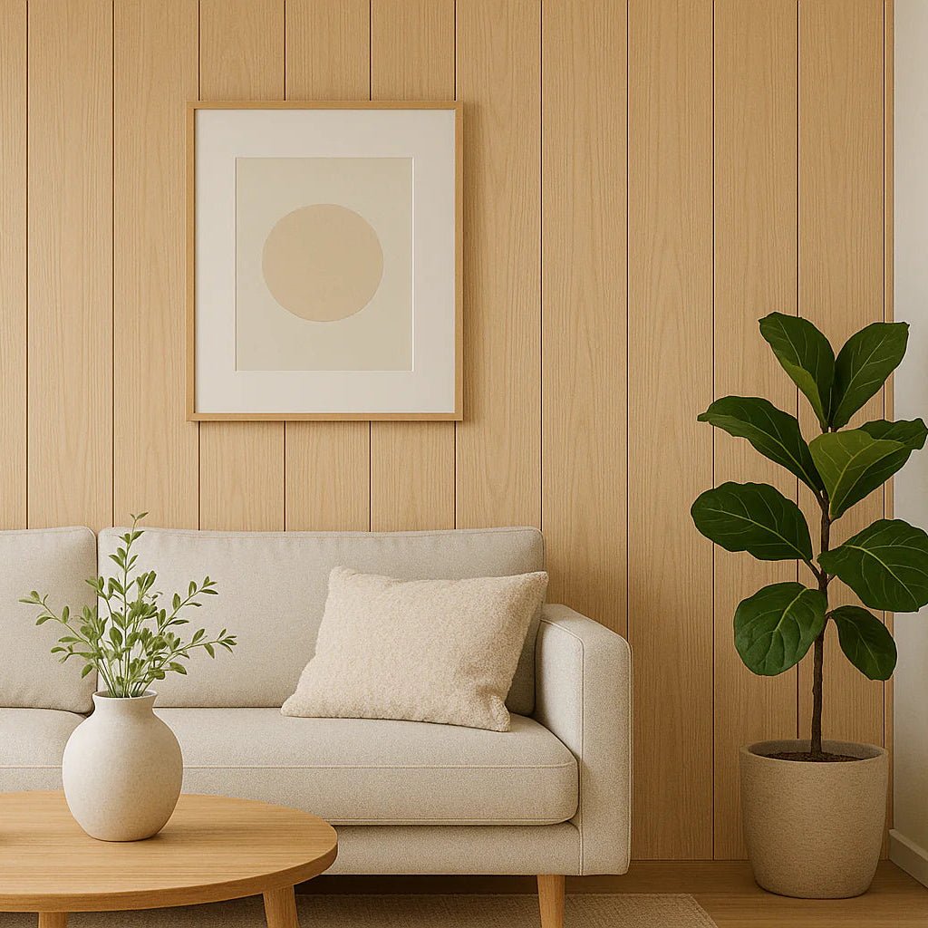 WPC Wood Effect Flat Style Wall Panels (5 Panels/Box) - Comfort Furniture