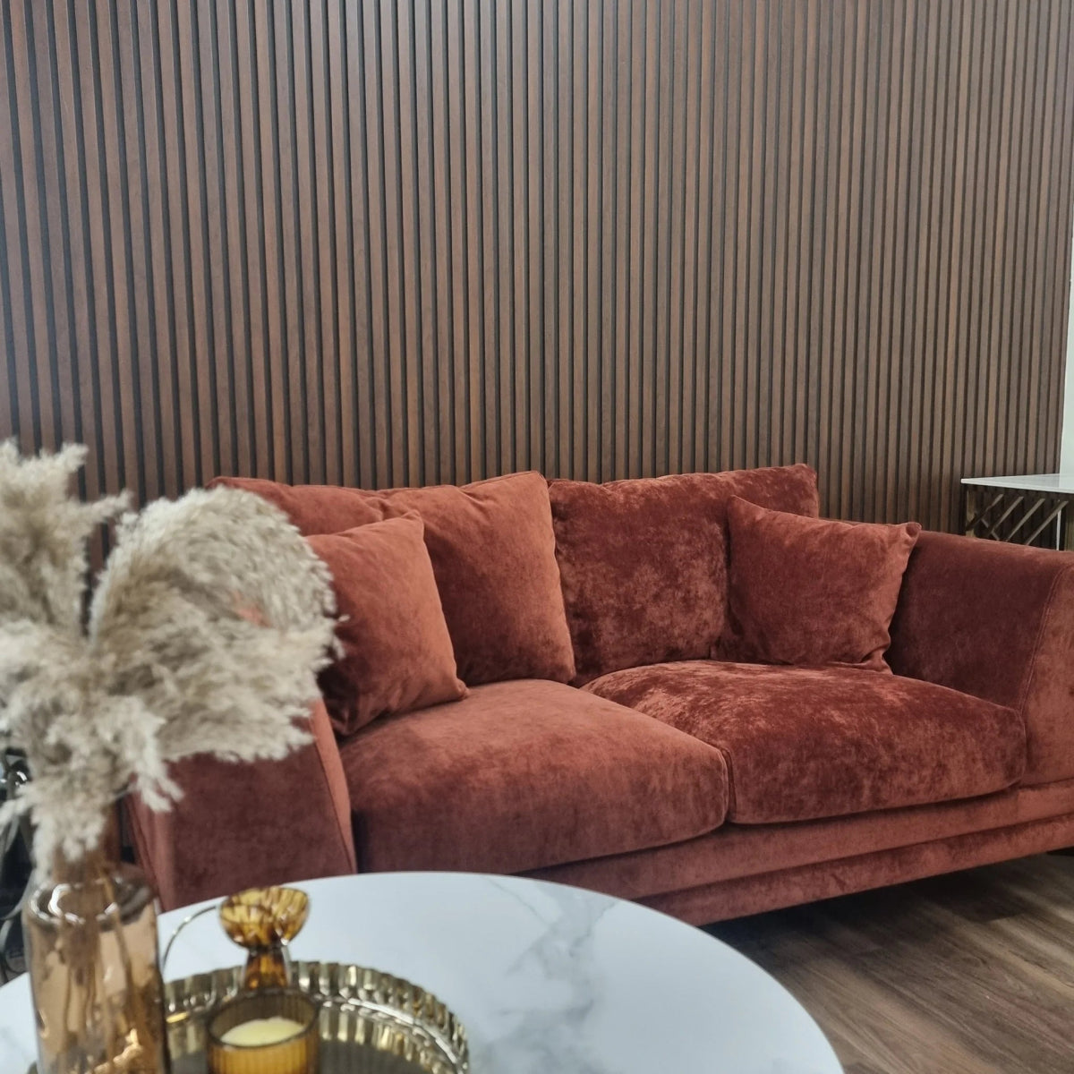 WPC Wood Effect Slatted Wall Panels (14 Panels/Box) - Comfort Furniture