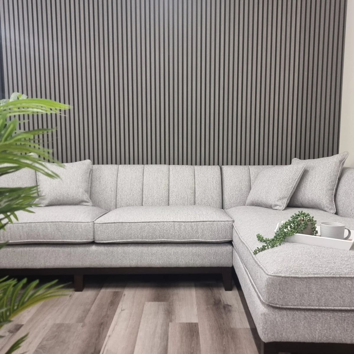 WPC Wood Effect Slatted Wall Panels (14 Panels/Box) - Comfort Furniture