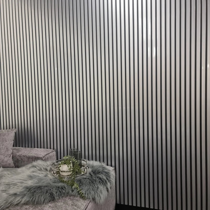 WPC Wood Effect Slatted Wall Panels (14 Panels/Box) - Comfort Furniture